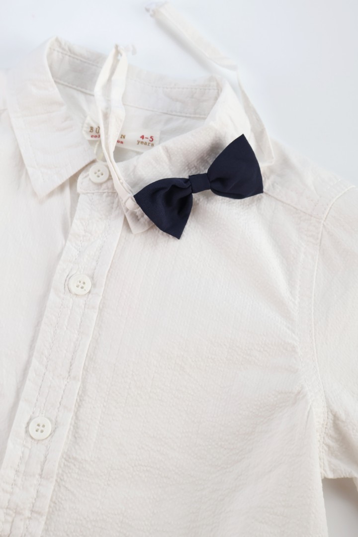 Long Sleeve Shirt with Bow-Tie
