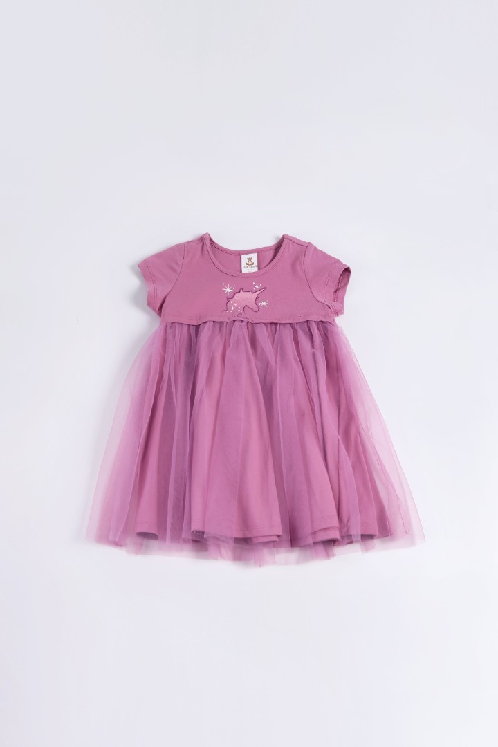 Jersey Dress with Tulle
