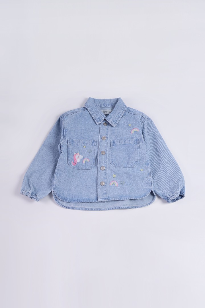 Denim Jacket with Embroidery 