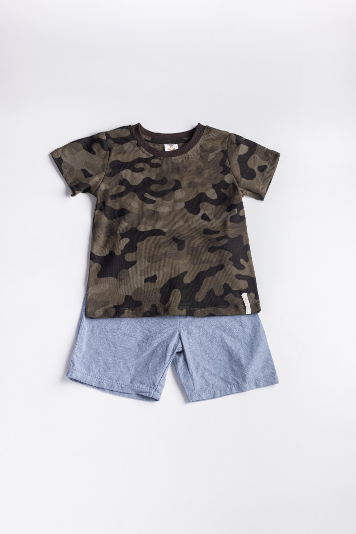 Camo T-Shirt with Short Suit Set