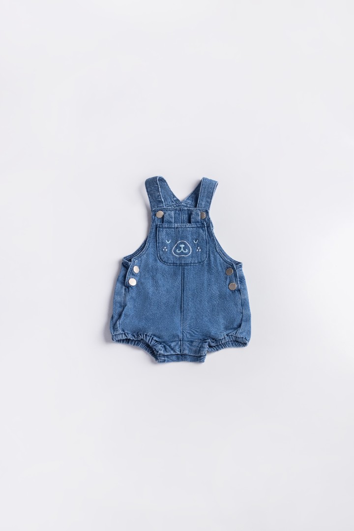 Denim Dungaree with Embroidery